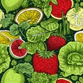 super food seamless pattern background Royalty Free Stock Photo