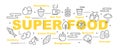 Super food vector banner