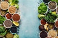 Super food vegetarian food top view copy space Royalty Free Stock Photo