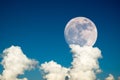 Super full moon with clear blue sky cloud daytime for background backdrop use Royalty Free Stock Photo