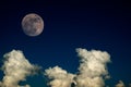 Super full moon with clear blue sky cloud daytime for background backdrop use Royalty Free Stock Photo