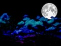 super full moon on the night sky Royalty Free Stock Photo