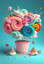 super fun cute candy for kids , surreal. Ai Generative