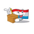 Super Funny flag luxembourg cartoon character style With box