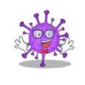 Super Funny Geek bovine coronavirus cartoon character design