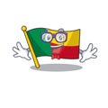 Super Funny Geek flag benin Scroll cartoon character design