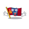 Super Funny Geek flag mongolia Scroll cartoon character design