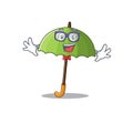 Super Funny Geek green umbrella cartoon character design