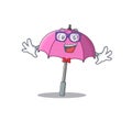 Super Funny Geek pink umbrella cartoon character design Royalty Free Stock Photo