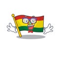 Super Funny Geek smart flag guatermala mascot cartoon style