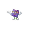 Super Funny Geek smart purple gift box mascot cartoon style