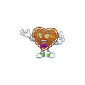 Super Funny gingerbread love in nerd mascot design style