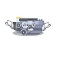 Super Funny Grinning combustion engine mascot cartoon style