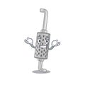 Super Funny Grinning exhaust pipe mascot cartoon style