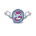 Super Funny Grinning neutrophil cell mascot cartoon style