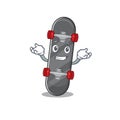 Super Funny Grinning skateboard mascot cartoon style