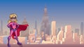 Super Girl City Background Royalty Free Stock Photo