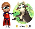Super Girl pointing Bull Royalty Free Stock Photo
