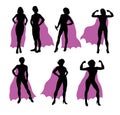 Super Girl Silhouettes, art vector design