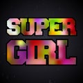 Super girl vintage stamp