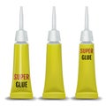 Super glue. 3D realistic metallic container glue . Vector