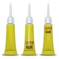 Super glue. 3D realistic metallic container glue . Vector