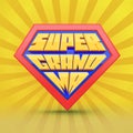 Super grand mom. Grandmother logo. Grandmother day concept. Grandma superhero. National grandparents day. Elderly people