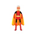 Super grandmother, senior woman superhero wearing orange cape vector Illustration