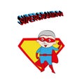 Super grandpa, cartoon abstract, illustration