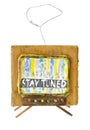 Super Grungy TV set model with test pattern and caption \