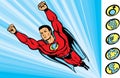 Super guy fying into action Royalty Free Stock Photo