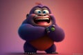 Super Happy Gorilla: A Cute and Playful Pixar-style Cartoon Character