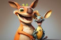 Super Happy Kangaroo: A Delightful Pixar Style Cartoon with High Detail