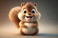 Super Happy Smile: A Playful Pixar-style Squirrel with Exquisite Detail