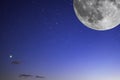 Super harvest moon. Super full moon with dark background. Europe. Horizontal Photography. Royalty Free Stock Photo