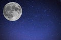 Super harvest moon. Super full moon with dark background. Europe. Horizontal Photography. Royalty Free Stock Photo