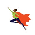 Super Hero african amercan woman in the fly Royalty Free Stock Photo