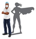 Super Hero Black Woman Doctor Nurse Superhero Royalty Free Stock Photo