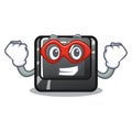 Super hero button f7 in the shape mascot Royalty Free Stock Photo