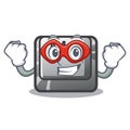 Super hero button M in the character shape Royalty Free Stock Photo