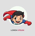 Super hero cartoon character design smiling and flying Royalty Free Stock Photo