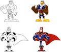 Super Hero Cartoon Characters. Vector Collection Set Royalty Free Stock Photo