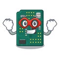Super hero circuit board pcb in cartoon shape Royalty Free Stock Photo