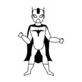 Super hero comic retro cartoon in black and white