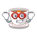Super hero cup mint tea the shape mascot Royalty Free Stock Photo