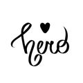 Super Hero - cute, fun kids lettering with black heart. Perfect for baby prints, nursery posters, daddy day, mother`s day