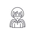 Super hero line icon concept. Super hero vector linear illustration, symbol, sign