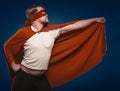 Super Hero Man Ready To Fly To The Rescue Royalty Free Stock Photo