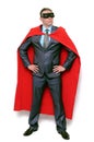 Superhero in red cape and mask.