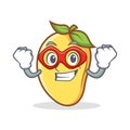 Super hero mango character cartoon mascot